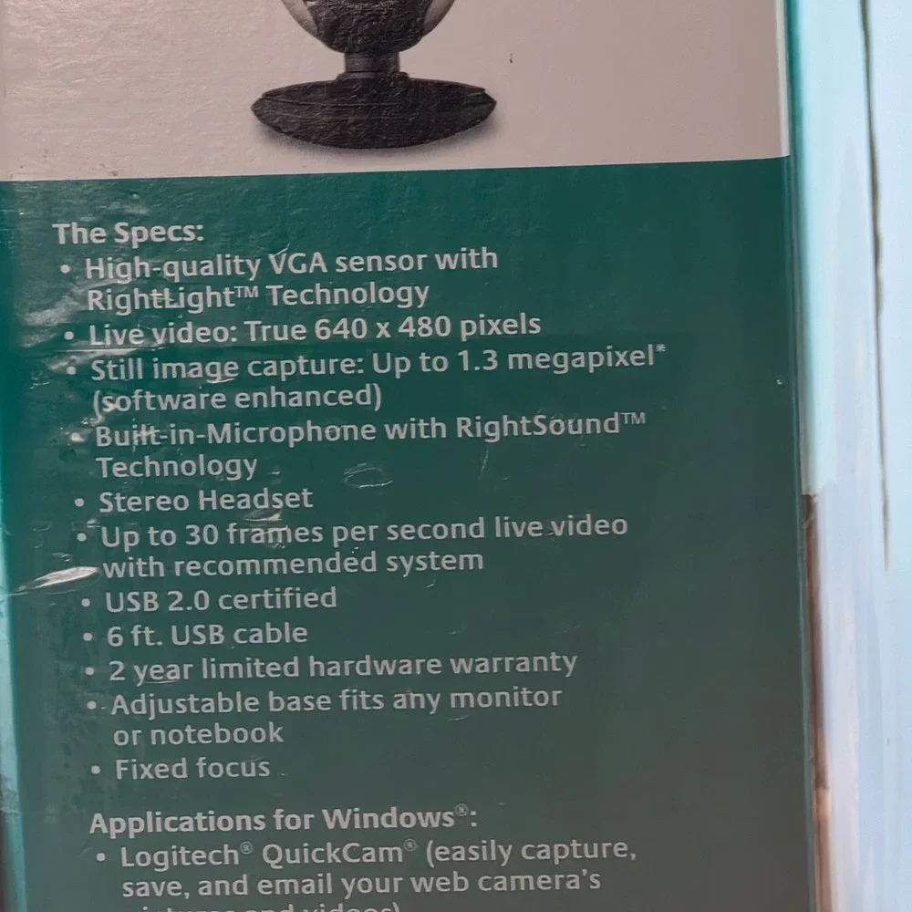 Logitech QuickCam Communicate STX Plus Webcam with Headset RightLight VGA USB